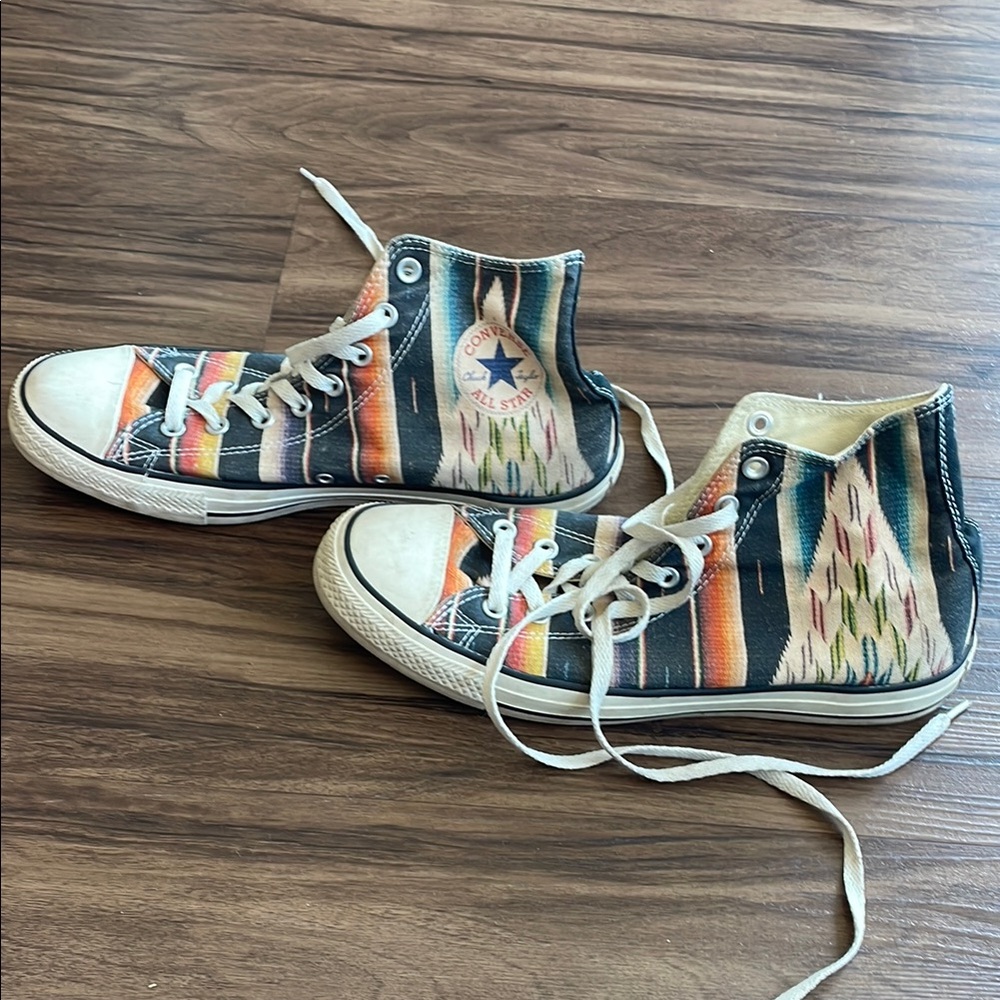 Converse High-Tops with Colorful Wave Pattern - Picture 3 of 6